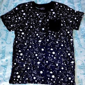 Black Planetary/Constellations Tee Shirt